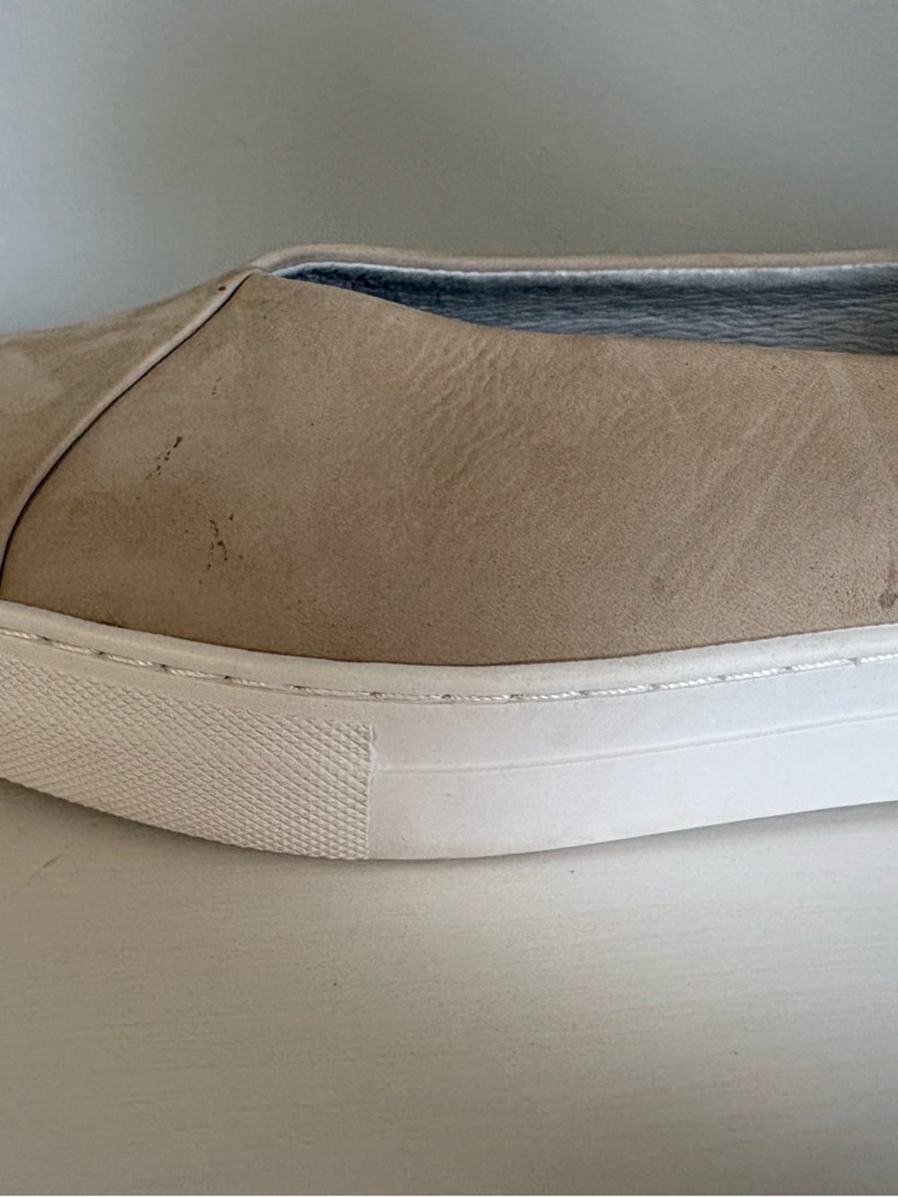 J/SLIDES Felecia Nubuck Platform Slip-On Sneakers Taupe Size 8 - Picture 8 of 9